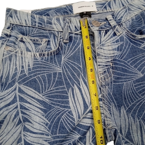 Current/Elliott Stiletto Palm Leaf Wily Raw Skinny Hem Jean Size 26 - Picture 8 of 12